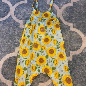 Sunflowers Tie Back Romper
